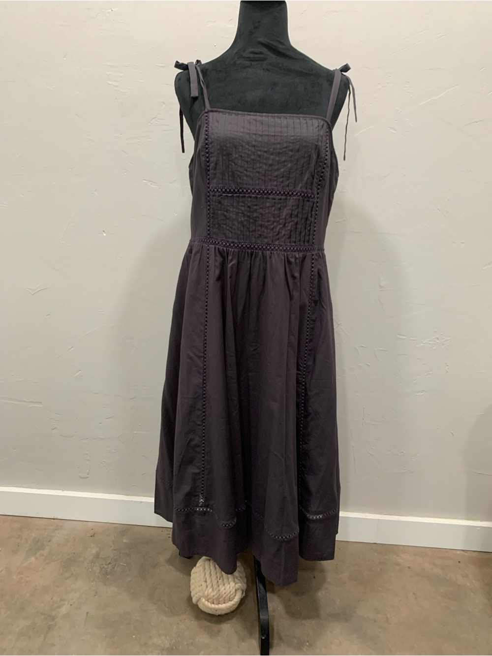 Anne Klein Sleeveless Black Tie-Strap Midi Dress